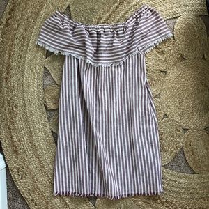 Off the shoulder linen/cotton dress